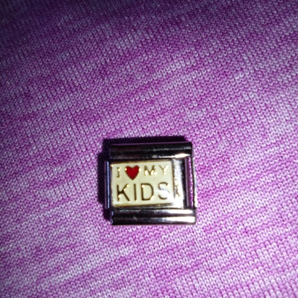 "I ♥️ MY KIDS" Italian Stainless Steel Charm Link - Picture 2 of 6